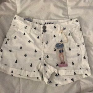 White Luscious Curvy Fit Shorty Shorts
